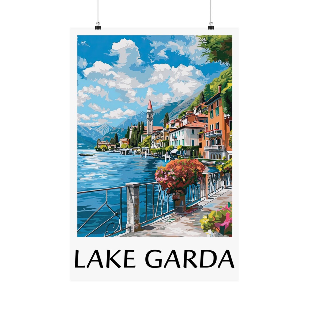 Lake Garda, Wall Art, Home Decor, Gift, Art Lovers, Italy, Bathroom, Print, Vertical Poster Etsy