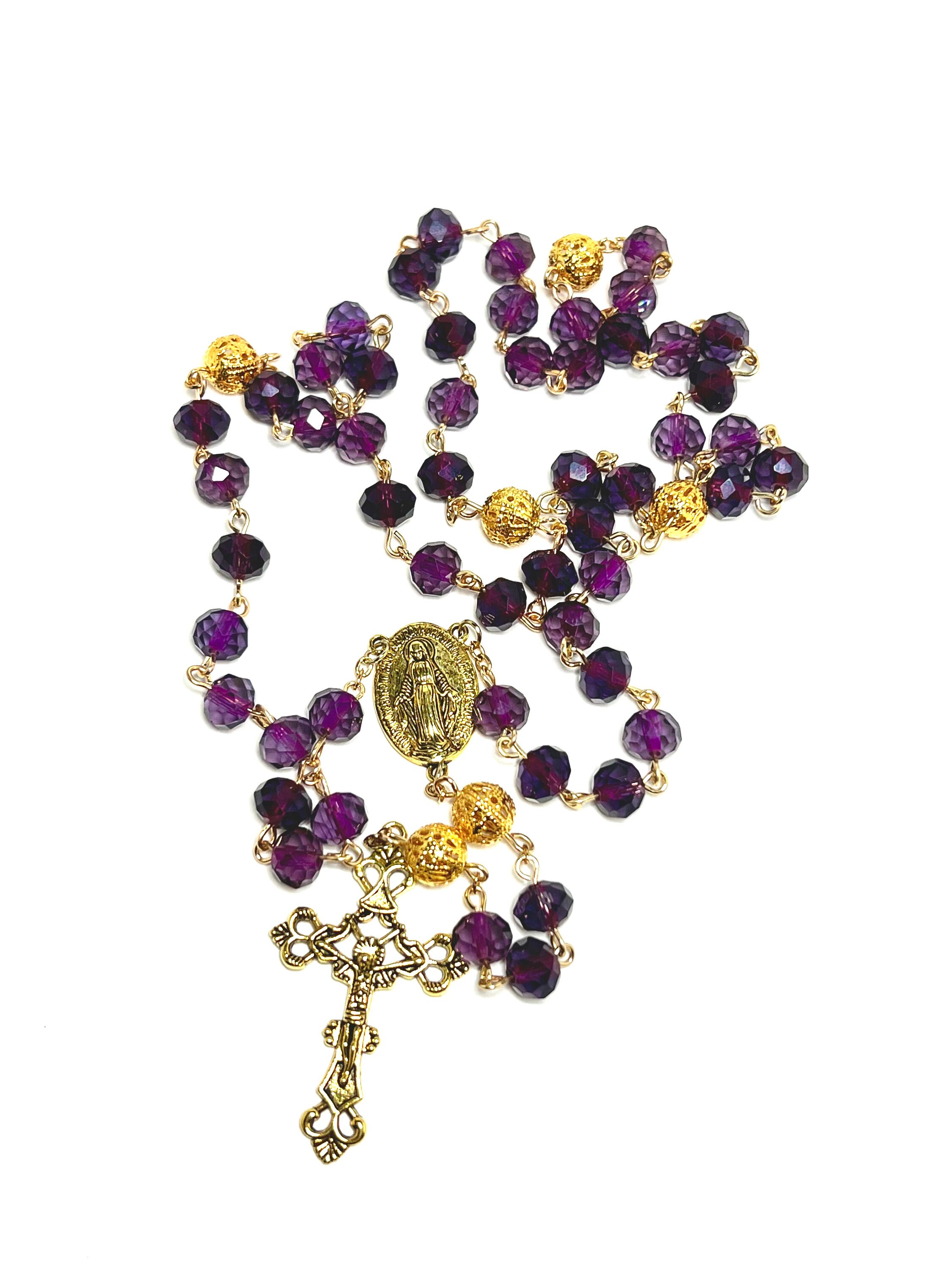 Purple Crystal Rosary Lenten Rosary 