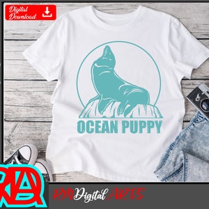 Ocean Puppy, Sea lion svg, Seal svg - Cut and Print file, Clipart Digital Downloads