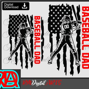 Patriotic Us Baseball svg, Baseball Dad svg, Baseball Player svg, Baseball svg - PNG, DXF, Vinyl Cut File, Cricut, CNC Digital Downloads