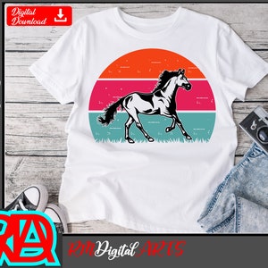 Retro Horse svg, Horse vector, Horse svg, horse clipart - Cut and Print file, Clipart Digital Downloads