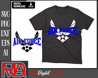 Cool Air Force Svg - Air Force Cut File, Vector, Png, Silhouette for Air Force Lovers