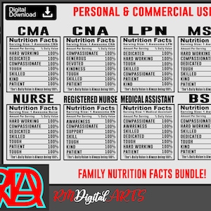 Bundle Medical Practitioner svg, Krankenschwester svg, Registered Nurse svg, Medical Assistant svg, Nutrition Facts svg - Svg Plotterdatei Digital Download