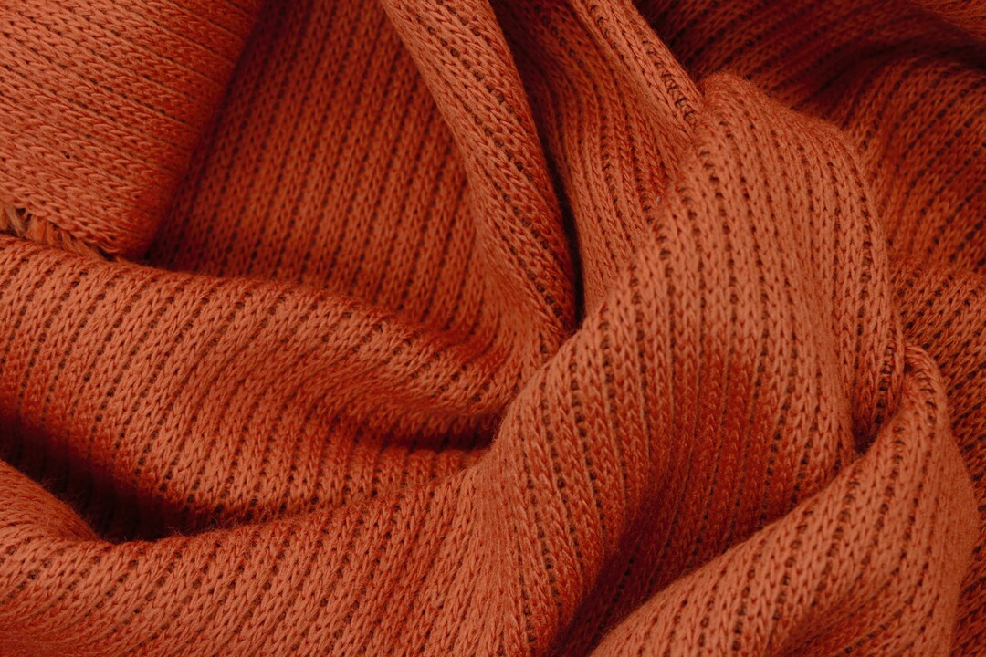 Chunky Cotton Knit Fabric - Pumpking Color - Etsy