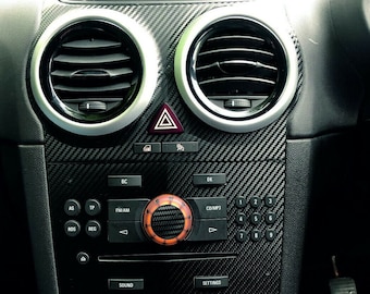 3D Carbon fibre effect centre dash surround trim to fit CORSA D (2006–2014)