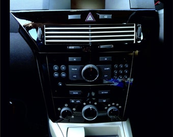 ASTRA H Mk5 fitting Black Gloss vinyl dash surround trim+ air vents (2004–10)