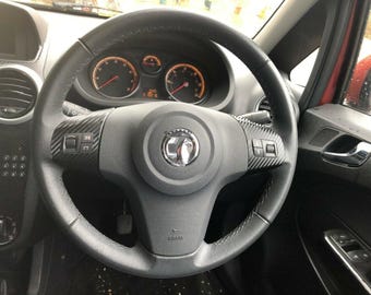 CORSA D 3D Carbon effect steering wheel trim to fit 2006–2014
