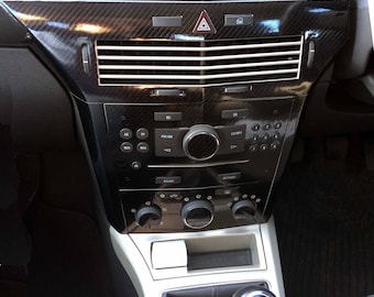 ASTRA H Mk5 fitting Gloss Carbon Fibre effect dash + air vents trim 2004-10