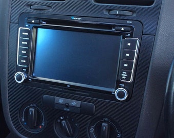 Carbon Fibre effect dash surround + air vents to fit VW Golf Mk5 Jetta Bora