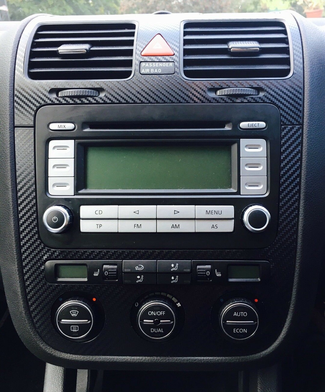 Carbon Fibre Effect Climatronic Dash Air Vents to Fit VW Golf