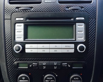Carbon Fibre effect climatronic dash + air vents to fit VW Golf Mk5 Jetta Bora