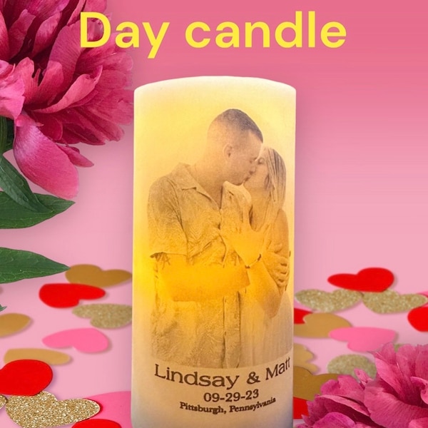 Memorial Candles, Wedding candles, Made To Order, Custom candles! Flameless candle or a regular unscented pillar candle.