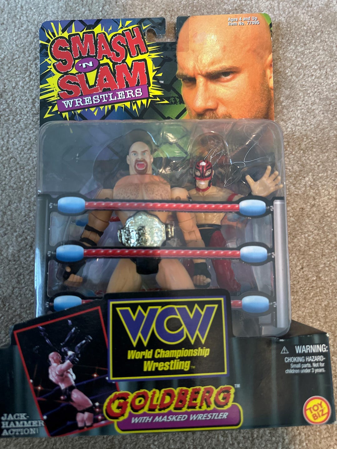 WCW Smash N Slam Wrestlers GOLDBERG With Masked Figure and