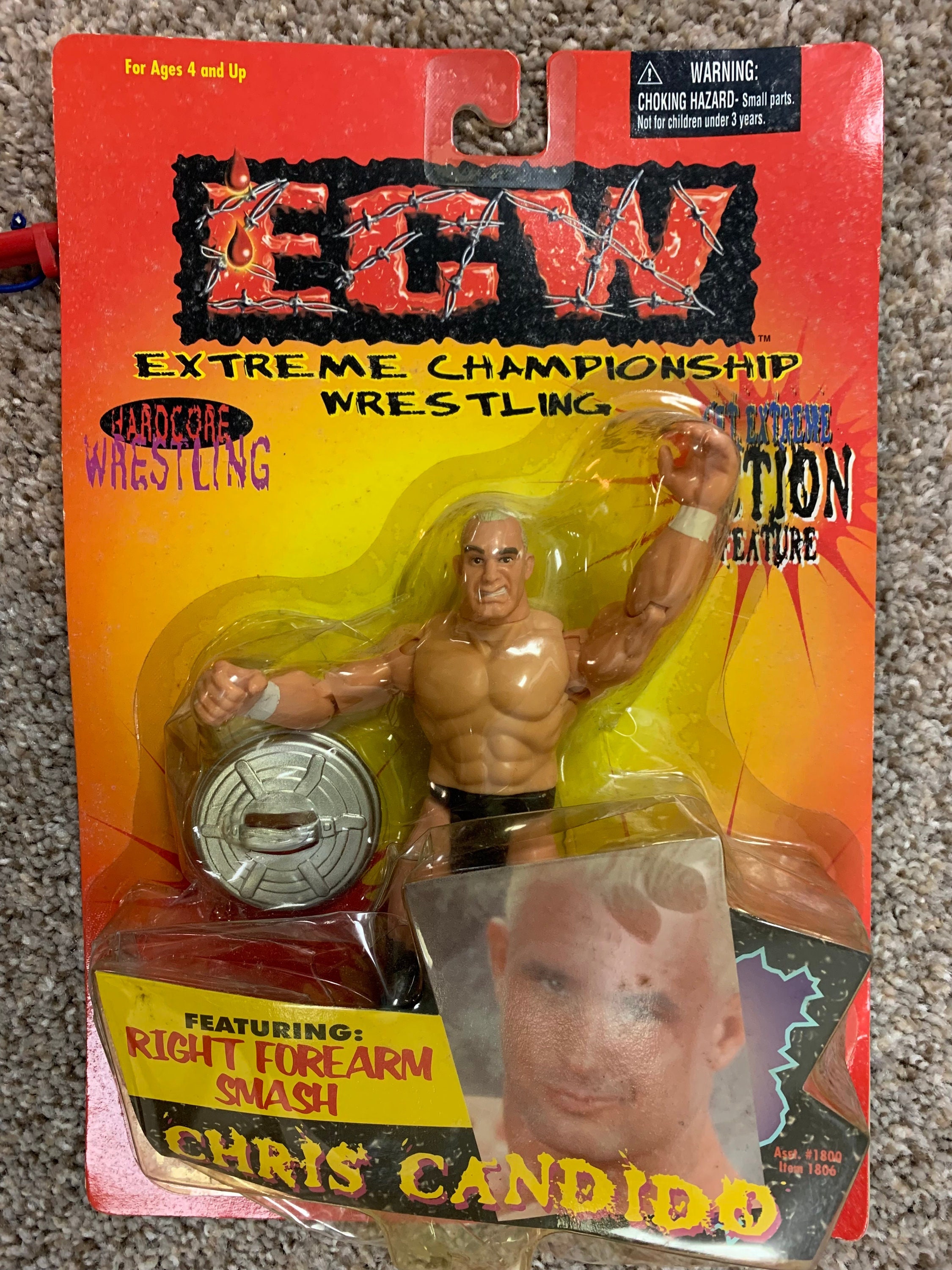 ECW 1999 CHRIS CANDIDO 1990s hardcore series with Trash Lid Mint Original San Francisco Toymakers free shipping