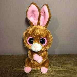 TY Beanie Boos Hopson Bunny Bunny: Braunes Plüsch mit Rosa Akzenten
