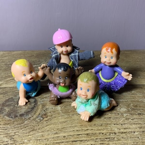 Vintage 90s Arco Mattel Magic Nursery Mini Baby Dolls: Bundle of 5
