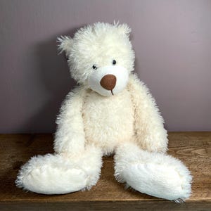 Vintage Mothercare Teddy Bear: Cream Plush with Floppy Limbs