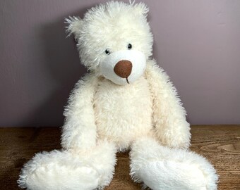 Vintage Mothercare Teddy Bear: Cream Plush With Floppy Limbs UK