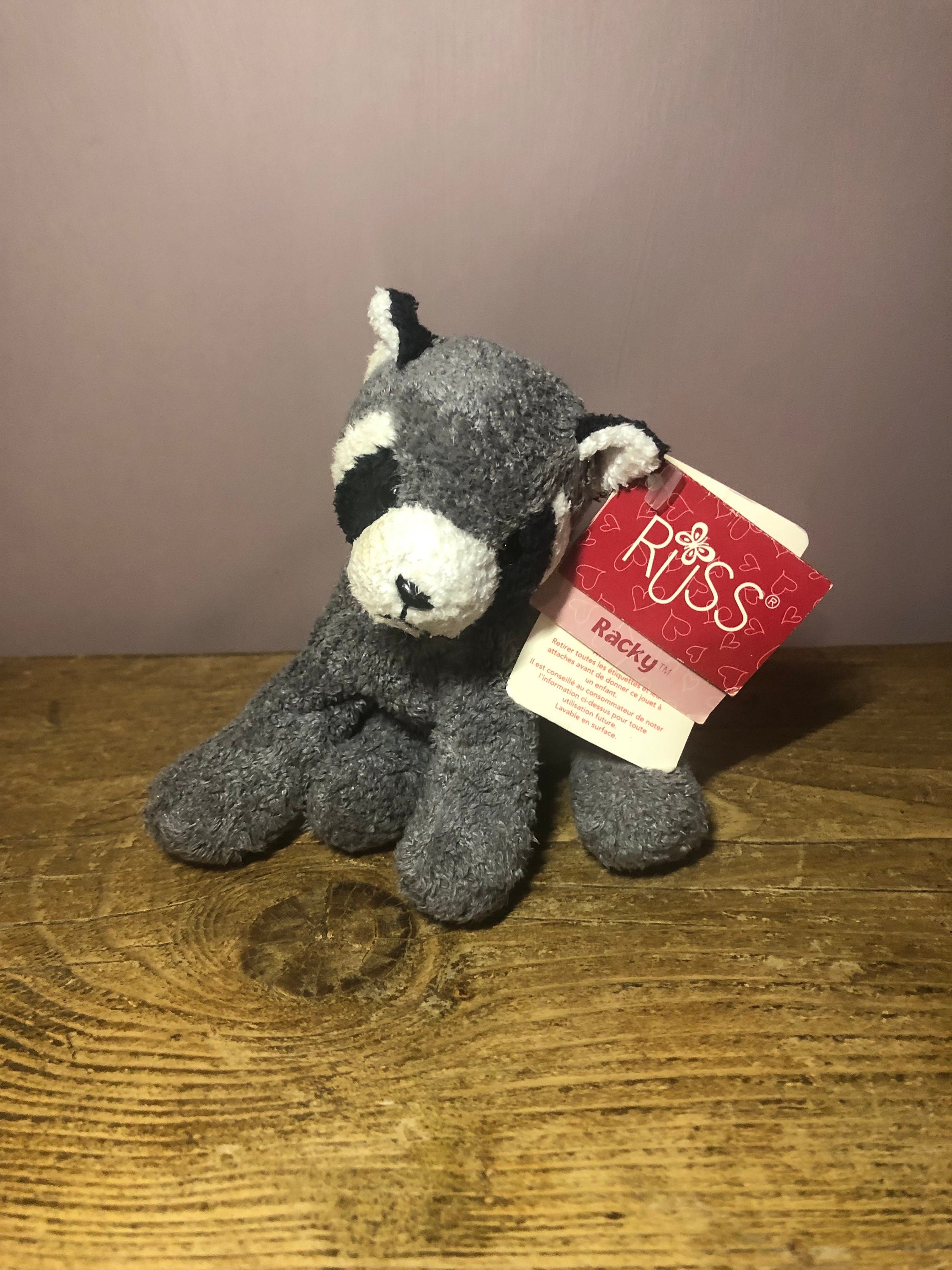RUSS Berrie & Co Luv Pets RACKY Baby Raccoon Soft Plush 5” Chamois 