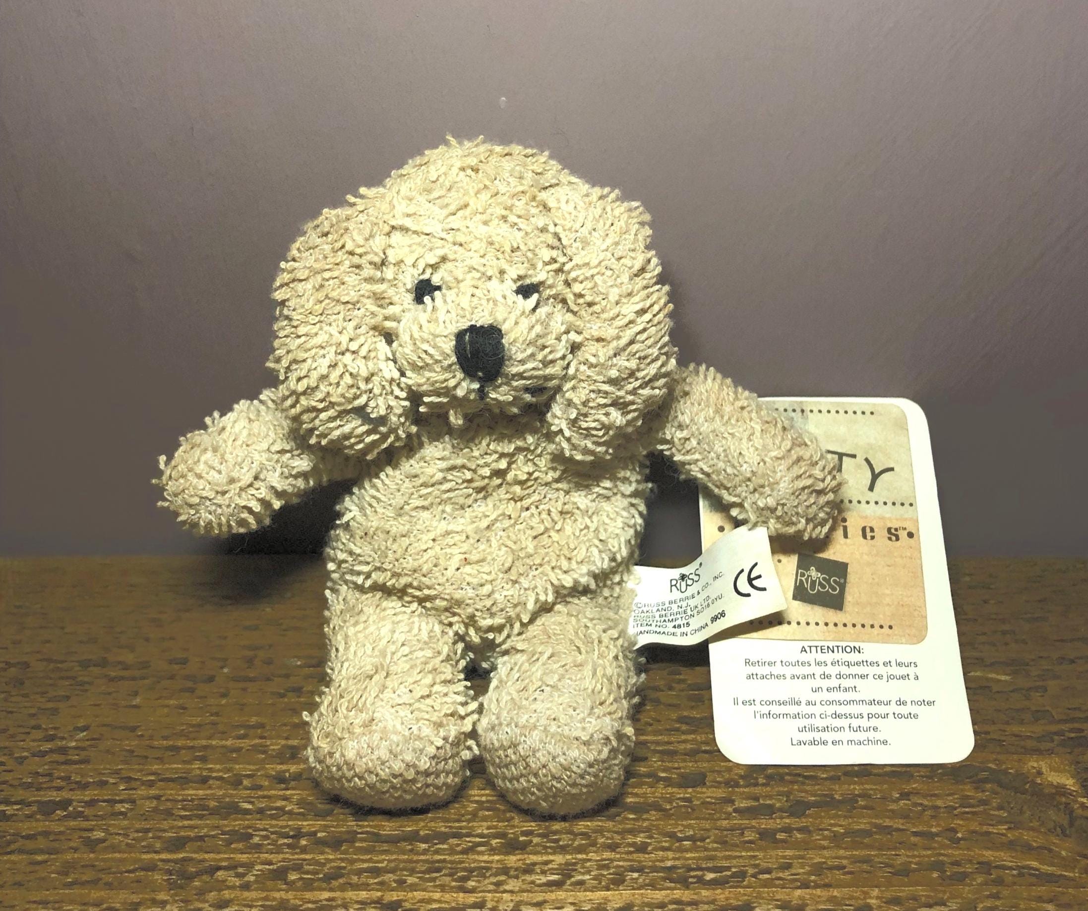 RUSS Bitty Buddies Cozy Jr. Terry Cloth Puppy - 1990s Bean Bag