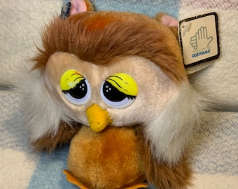 Vintage 1983 Applause Stuffed Owl Plush: Wallace Berrie Collectible Toy