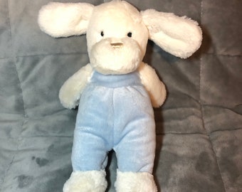 Jellycat Retired Blue Velvet Velour Puppy Soft Stuffed Toy Comforter Plush 9” Blue & White Little Jellycat VEL4PP