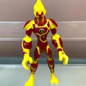 BEN 10 Omniverse Heatblast 4&quot;/10 cm Action Figure Articolata, Bandai &#39;12 Cartoon Network, CN, B12, Gioco di Ruolo Alieno, Alien Heroes, Raro