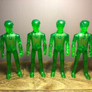 BEN 10 Bandai /Alien Force/Rare Bundle of 4 Green Translucent Ben Tennyson Action Figures/ 4&quot;/10cm/ B.08 Cartoon Network/ Jointed Poseable