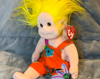 TY Beanie Kids Jammer 11” Boy Soft Plush Beanie Babies Rag Doll with Tag Yr 2000 Retro Nostalgic Plush Plushie Toy TY Beanies