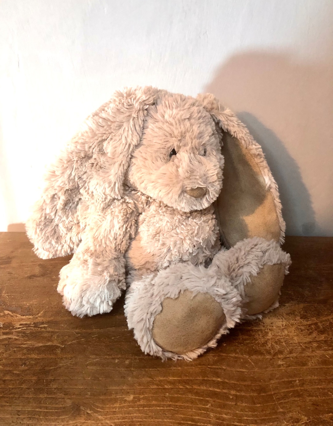 Jellycat Retired Small Rollo Rabbit/bunny Brown Mocha Suede Paws Beanie