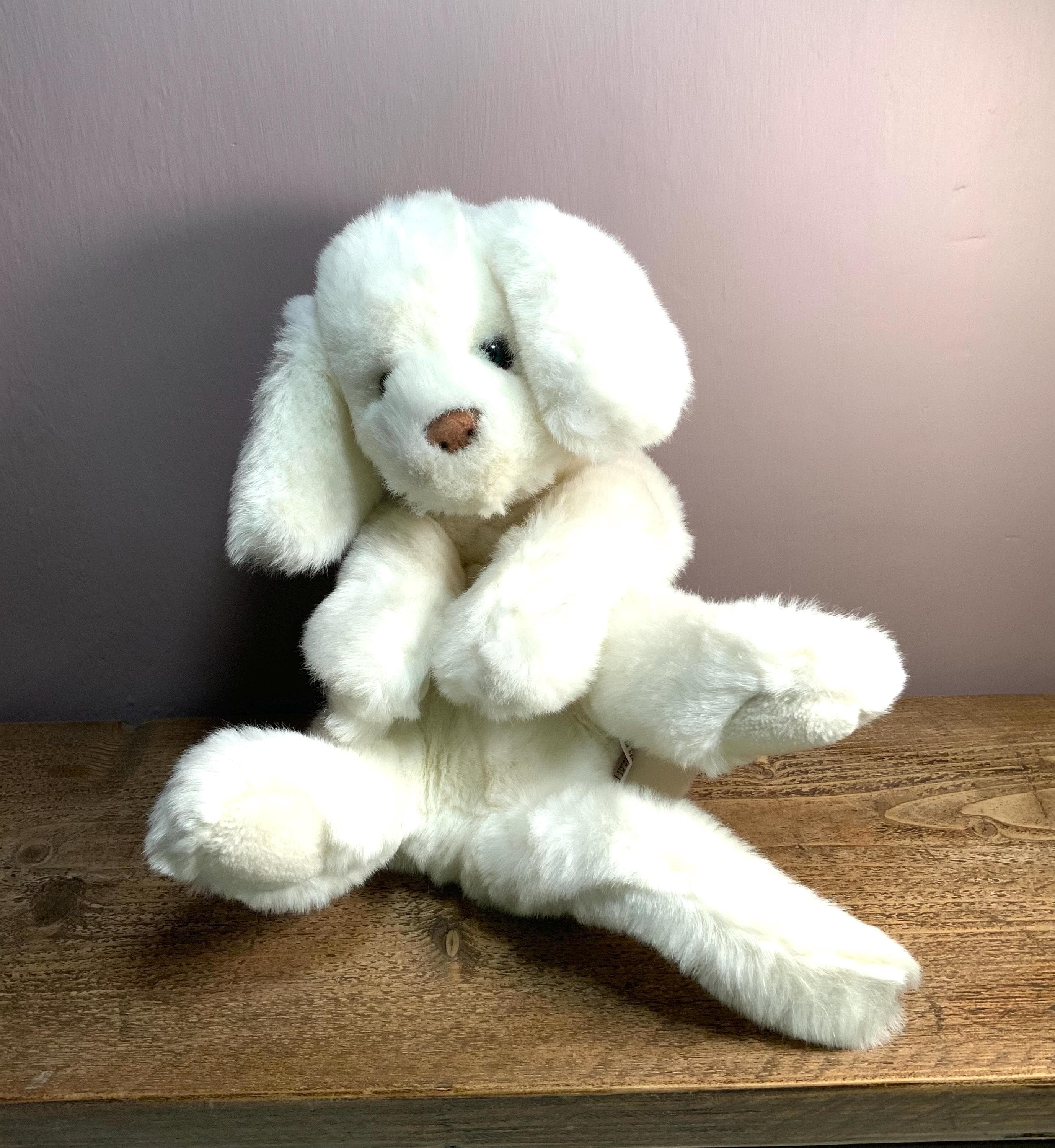 GUND Vintage Original 1985, White Muttsy Dog, Super Soft, Floppy Long  Puppy, 14