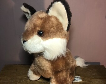ヴィンテージ 1970年代 EDCO キツネのぬいぐるみ：ブラウン＆ホワイト