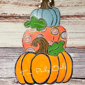 Fall Wooden Door Hanger | Pumpkin Stacked Door Hanger | Fall Decor | Fall Door Sign | Hello Fall Hanger | Fall | Autumn | Pumpkin Spice