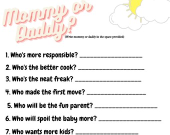 Who knows mommy and daddy baby shower game