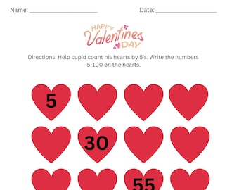 Valentine's Day count by 5's