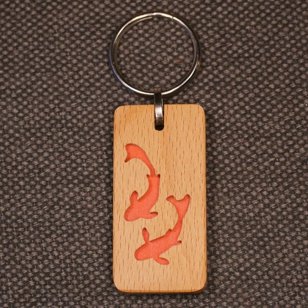 Porte clés poisson bois - Etsy France