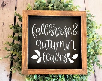 Fall Breeze & Autumn Leaves| Autumn Wood Signs | Fall Decor | Happy Fall | Fall Tiered Tray | Wooden Signs | Autumn Signs | Fall Wood Sign