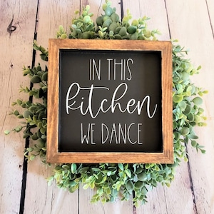 In This Kitchen We Dance | Kitchen Signs | Kitchen Decor | Kitchen Decorating | Kitchen Accent Signs | Kitchen Shelf Decor | Tiered tray