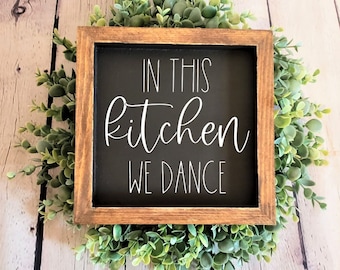 In This Kitchen We Dance | Kitchen Signs | Kitchen Decor | Kitchen Decorating | Kitchen Accent Signs | Kitchen Shelf Decor | Tiered tray