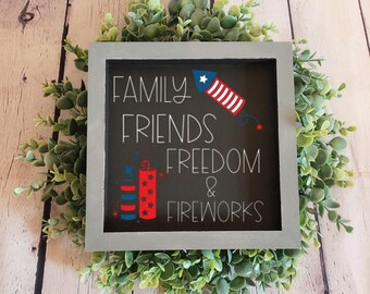 Family | Friends | Freedom | Fourth Of July | Summer Time Decor | America Decor | 4th Of July | Happy 4th | Independence Day | Stars