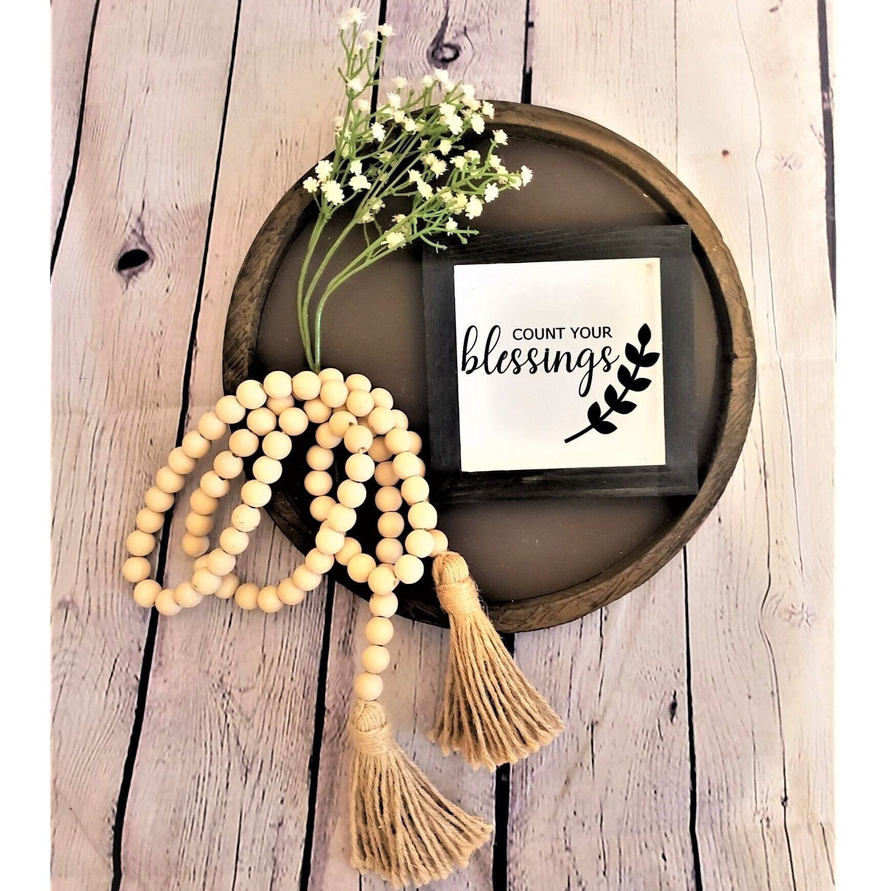 Count Your Blessings Wood Shelf Sign Small Wood Signs Etsy