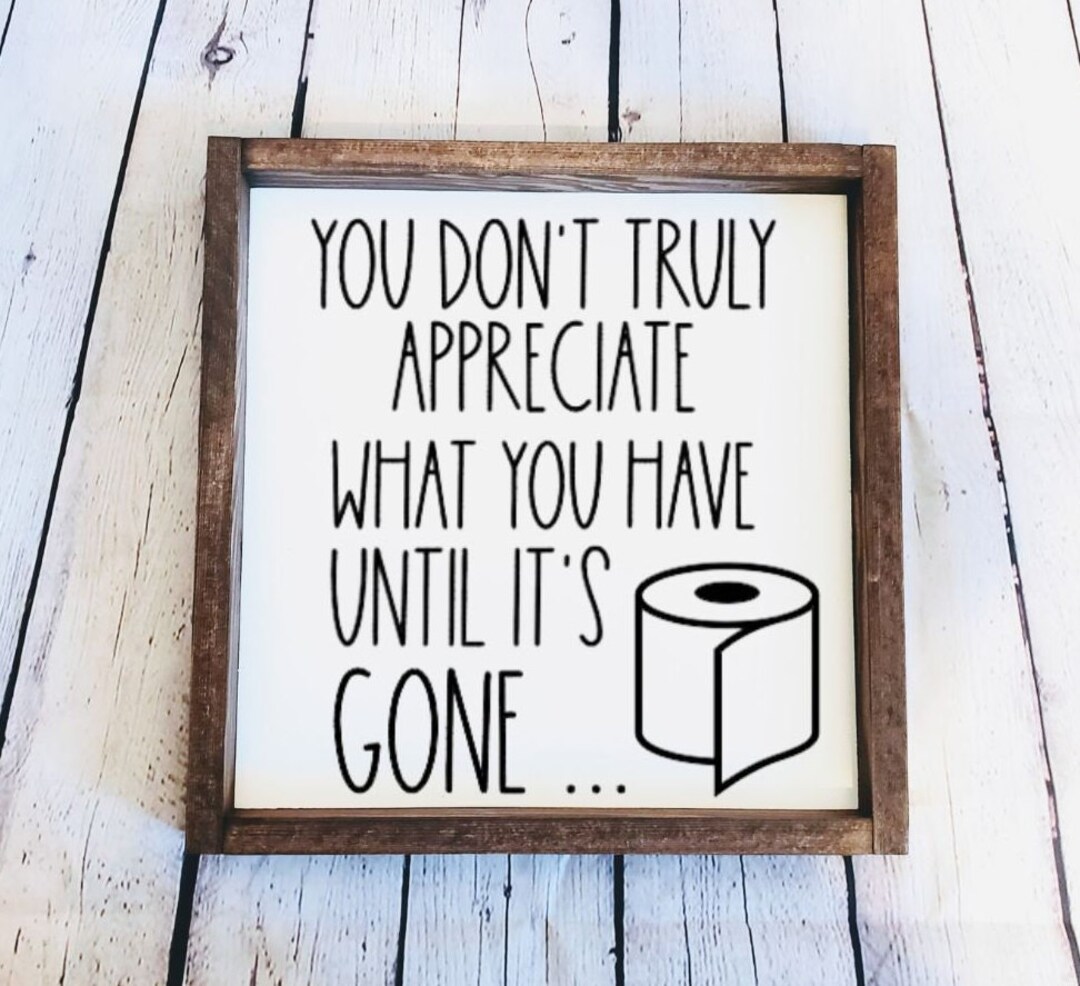 Toilet Paper | Wood Bathroom Sign | Silly Bathroom Decor | Bathroom ...
