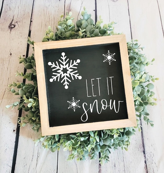 Let It Snow Winter Wood Signs Snowflake Wood Sign - Etsy