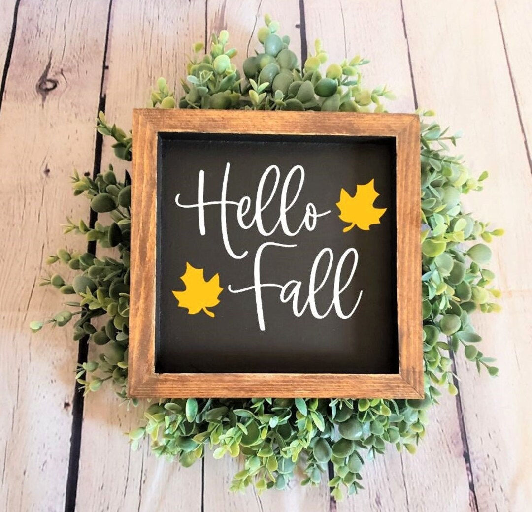Hello Fall Wood Sign Fall Wood Signs Fall Decor Happy Fall Fall Tiered