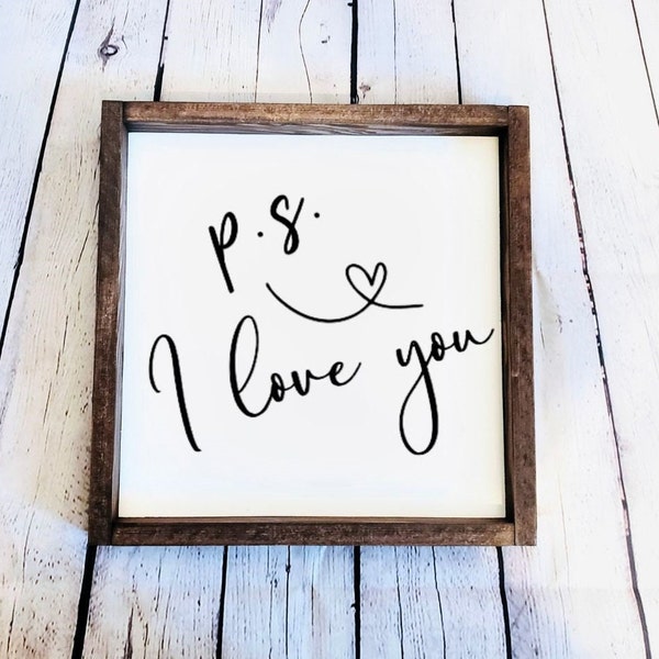 P.s. I Love You | Small Wood Signs | Shelf Signs | Accent Signs | Love Signs | Home Decor | Accent Wood Signs | Small Wood Signs | Valentine