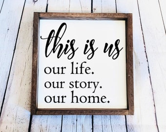 This is Us | Wooden Sign | Shelf Decor | Home Decor | Accent Signs | Home Decorating | Small Space Decor | Small Wood Signs | Family Signs