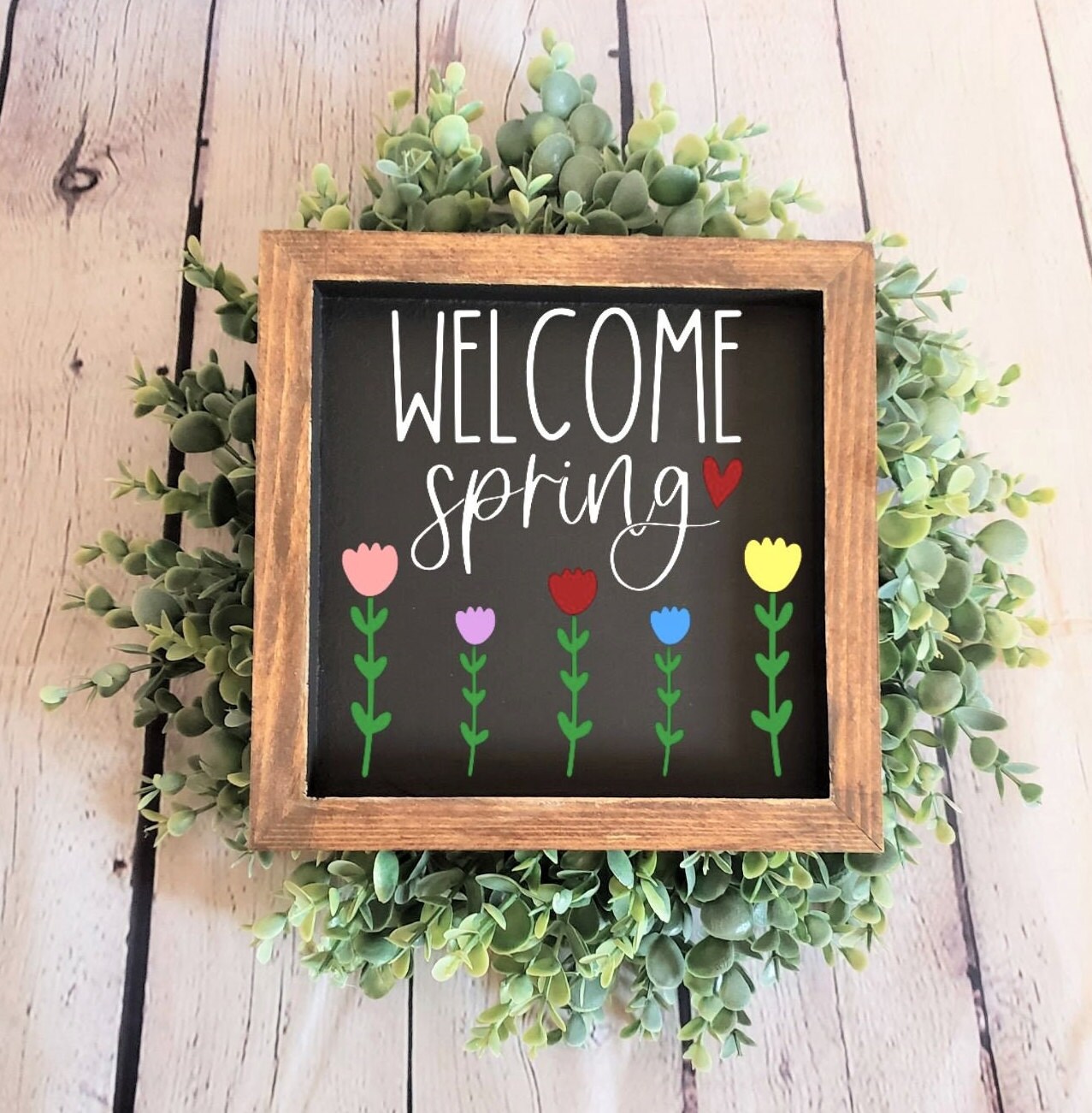 Welcome Spring | Spring Wood Signs | Flower Wood Signs | Spring Decor ...
