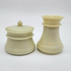 Antique T.C. Wheaton Creamer and Sugar Tinted Milky Glass