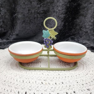 Vintage Italian Condiment Set Terracotta Grape Vine Design