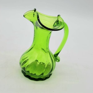 Vintage Green Glass Jack in the Pulpit Small Pitcher/Cruet